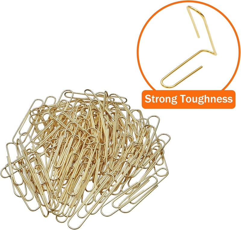 NEEWAY Gold Paper Clips, 200 Count Large Size, 2 Inch Jumbo Paperclips, Stylish Gold-Plated Paper Clip - Image 3